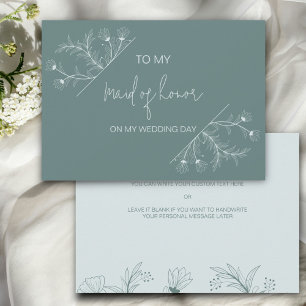Floral To my Maid of Honour on My Wedding Day car Invitation