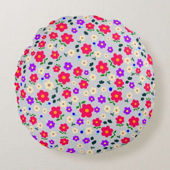 floral tons rosa round cushion (Front)