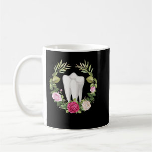 Floral Tooth Dentist Dental Technician Medical Mou Coffee Mug