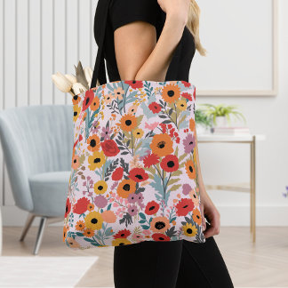 Floral Tote Bag For Everyday Shopping and Travel