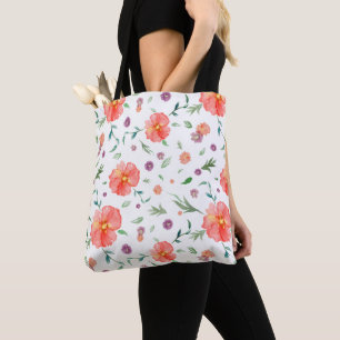 Floral Tote Bag for Mom – Warm Watercolor Flower
