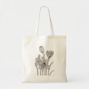 Floral Tote Bag. Monochrome Bag