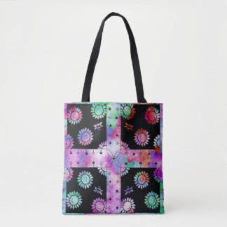 Floral Tote Bag Sunflower Bee Colourful Unique Gif