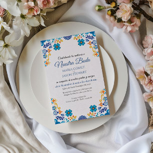 Floral Traditional Botanical Boda Spanish Wedding Invitation