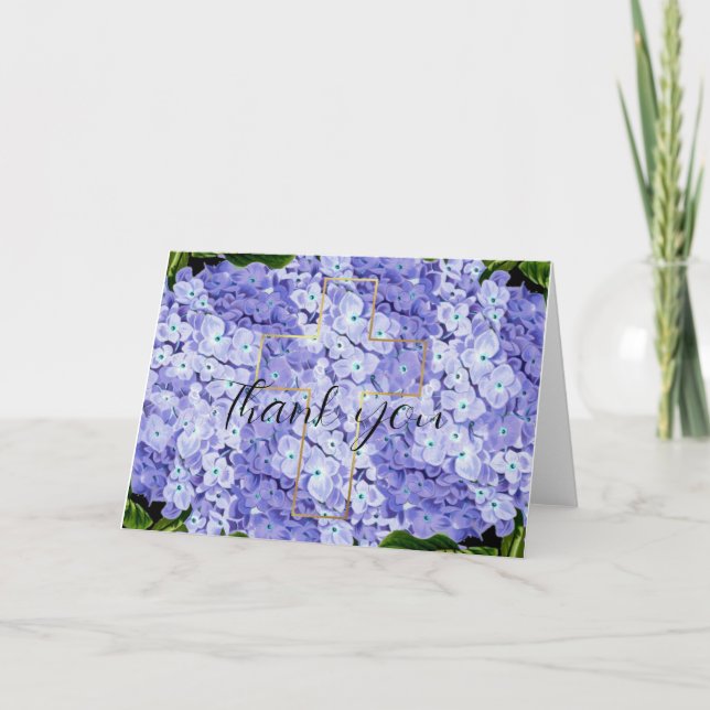 Floral Tranquil Blessings Folded Thank You Card (Front)