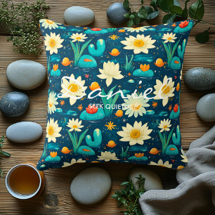 Floral Tranquillity Pillow – Customisable Name