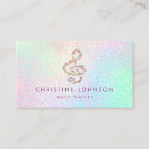 floral treble clef music teacher business card