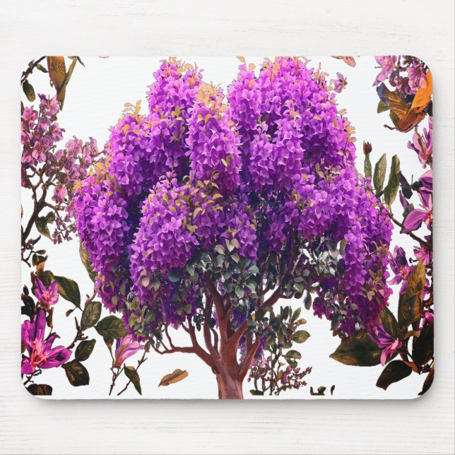Floral Tree Mouse Pads Butterfly & Branches (Front)