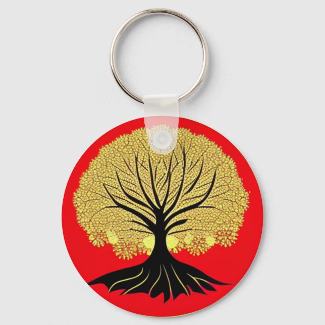 Floral Tree of Life Key Ring (Front)