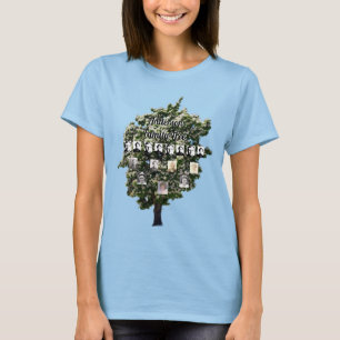 Floral Tree Photo Cutout 4 Generation Family Tree T-Shirt