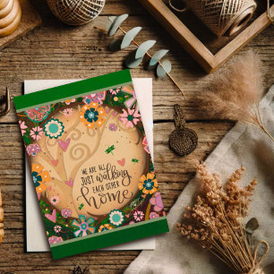 Floral Tree Walking Each Other Home Quote Card