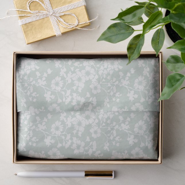 Floral Trellis - Muted Sage Tissue Paper (Gift)