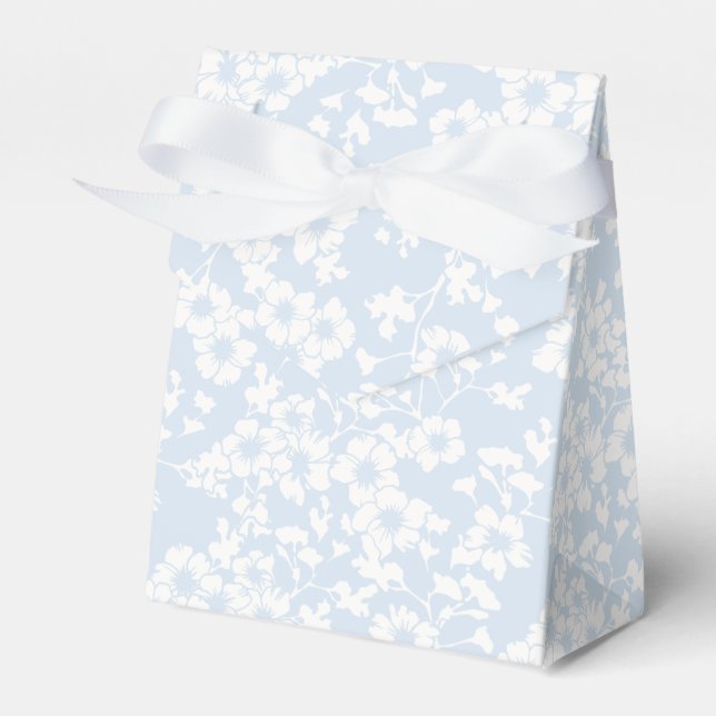 Floral Trellis - Powder Blue Favour Box (Front Side)