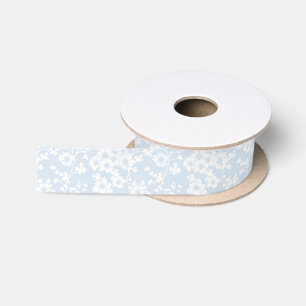 Floral Trellis - Powder Blue Satin Ribbon