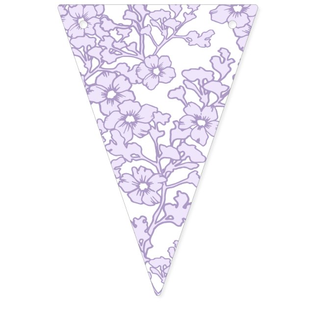 Floral Trellis Purple - White Bunting (First Flag)