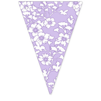 Floral Trellis White - Purple Bunting