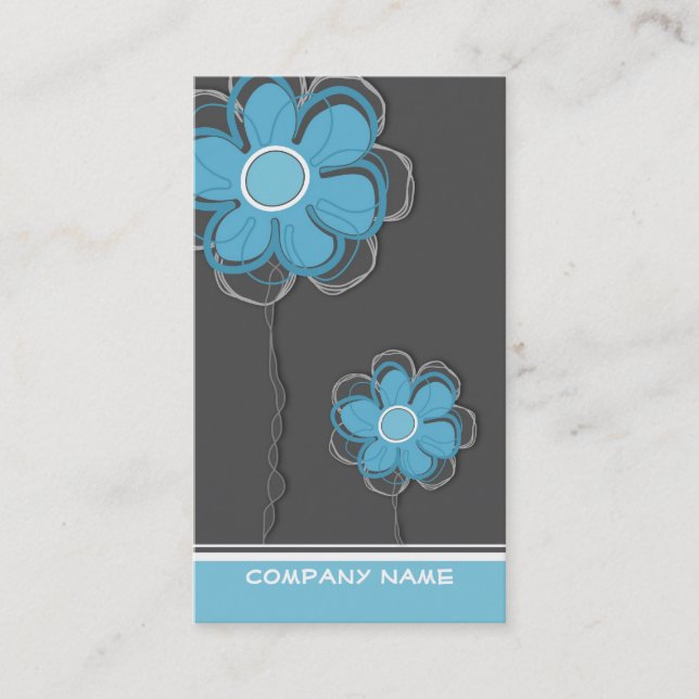 Floral Trendy Business Card (Front)