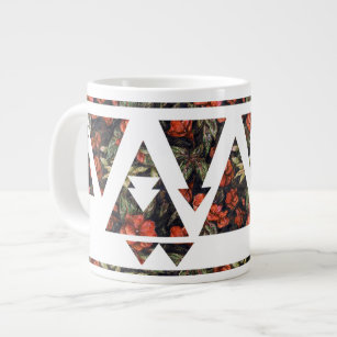 Floral Triangles and Arrows Large Coffee Mug