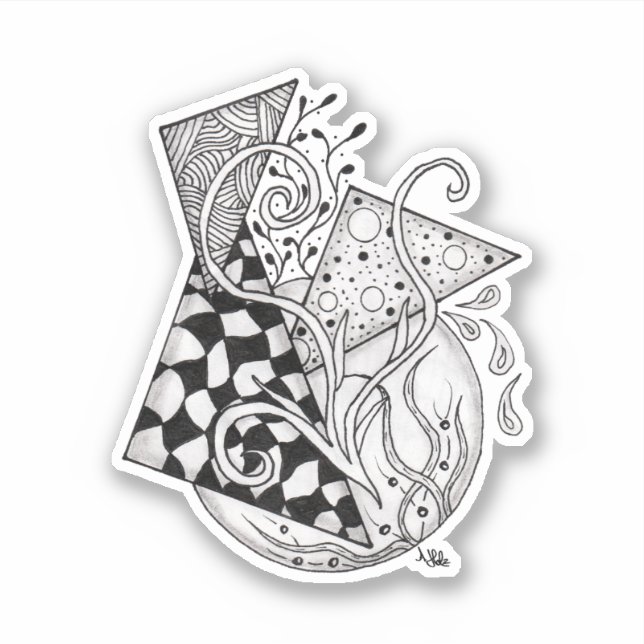 Floral triangles, Zen Artwork -  (Front)