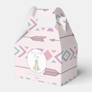Floral Tribal Teepee Wild One 1st Birthday Favour Box