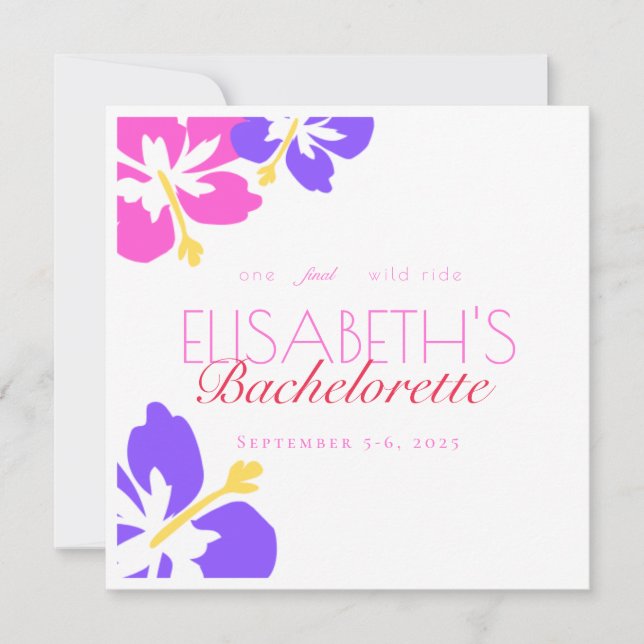 Floral Tropical Bachelorette Party Invitation (Front)