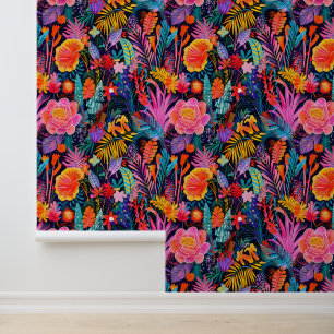 Floral Tropical Flower Jungle Wallpaper