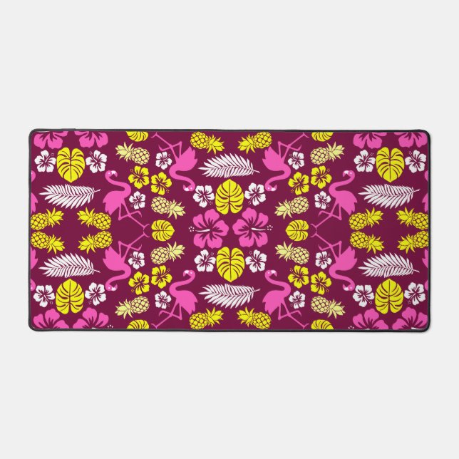 Floral Tropical Fruit Patterned Desk Mat (Front)