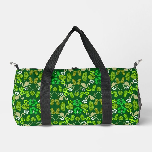 Floral Tropical Fruit Patterned Duffle Bag (Front)