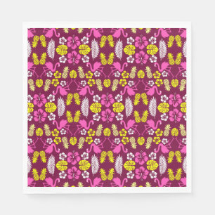 Floral Tropical Fruit Patterned Napkin
