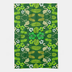 Floral Tropical Fruit Patterned Tea Towel