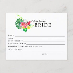 Floral Tropical Paradise Advice for the Bride Card