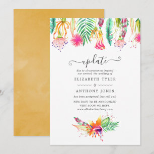 Floral Tropical Summer Wedding Update Invitation