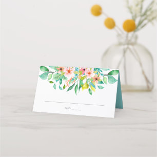 Floral Tropical Wedding Place Card