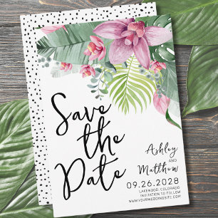Floral Tropical Wedding Save The Date