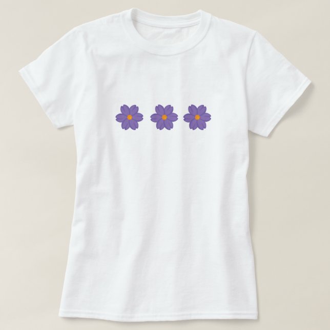 floral tshirt,purple wildflower  flower  T-Shirt (Design Front)