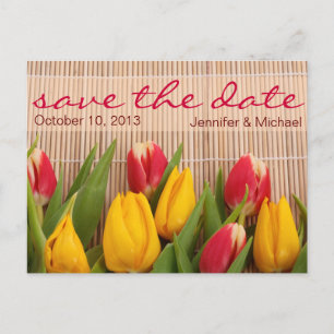 Floral Tulip Save the Date Wedding Announcement Postcard
