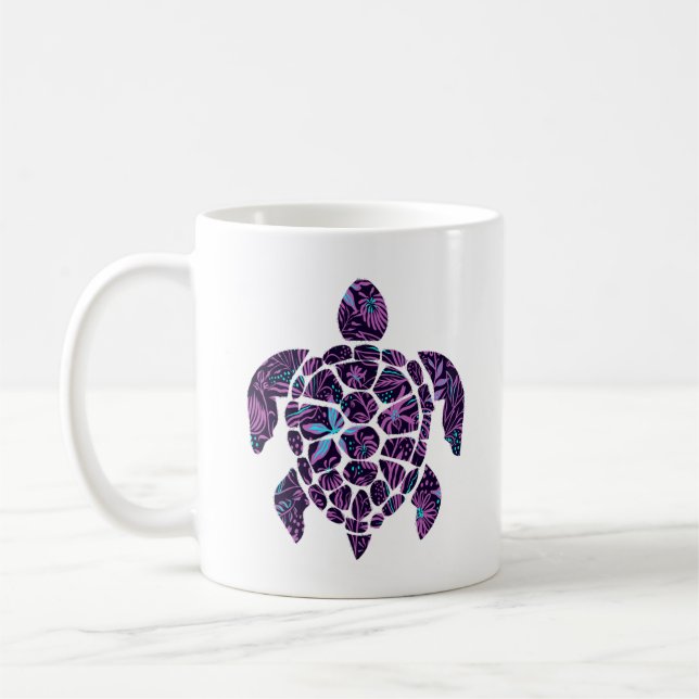 Floral Turtle   Coffee Mug (Left)