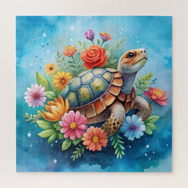 Floral Turtle Jigsaw Puzzle (Vertical)