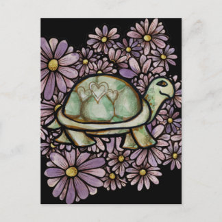 Floral Turtle Love cute Turtles Heart shell Postcard