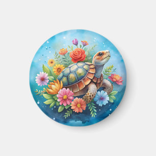 Floral Turtle Magnet