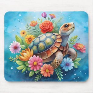 Floral Turtle Mouse Mat