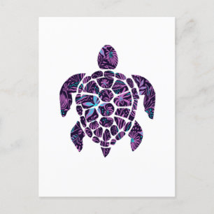 Floral Turtle Postcard