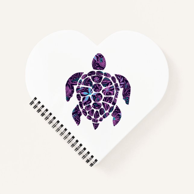 Floral Turtle Spiral Notebook (Front)