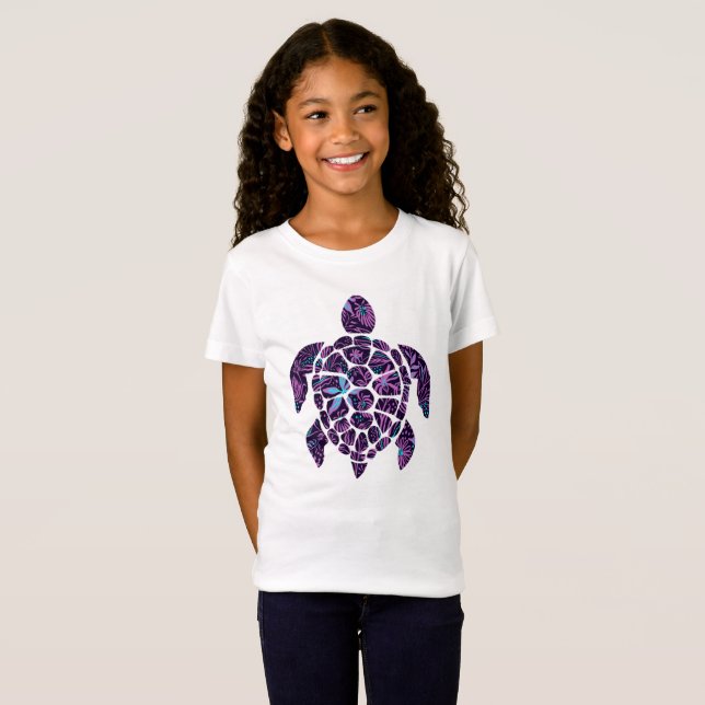 Floral Turtle  T-Shirt (Front Full)