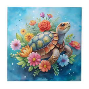 Floral Turtle Tile