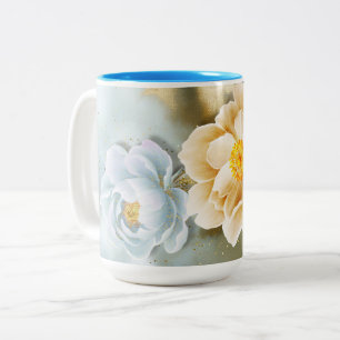 Floral Two-Tone Coffee Mug