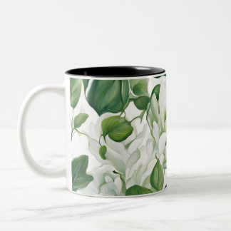 Floral Two-Tone Coffee Mug
