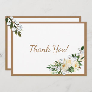 Floral Typography Modern Thank You Card
