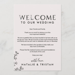 Floral Typography Welcome Letter & Itinerary Programme