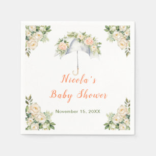 Floral Umbrella Baby Shower Napkin